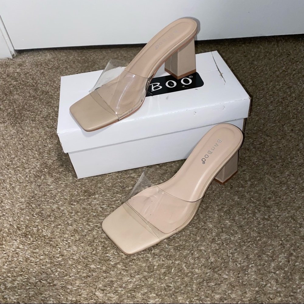 Forever 21 transparent strap block heels